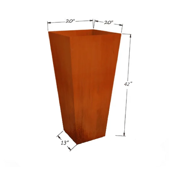 Tapered Tall Corten Steel Planter - Image 4